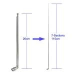 Bingfu Police Radio Scanner Antenna 20-1300MHz 7 Section Telescopic BNC Male 2-Pack Handheld Ham CB Antenna for Uniden Whistler Police Scanner Two Way Radio Frequency Counter