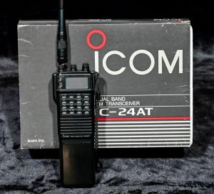 ICOM IC-24AT, Dual Band (2 Meters & 440 MHz) Handheld Transceiver with Extras