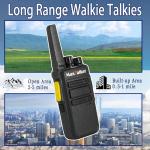MaxTalker Walkie Talkies Long Range, MT12D FRS Radios Walkie Talkies Rechargeable with Earpiece, Type-C Charging, 1500mAh Battery, Two Way Radio for Adults School Restaurant Business (10 Pack)