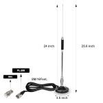 KCTIN 27MHz CB Radios Antenna 27inch with BNC Adaptor and Magnetic Mount for President Midland Cobra Uniden Anytone Truck Radios