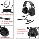 HEARFALCOM Dual Communication COMTA III Tactical Headset with PTT Adapters U94 PTT Compatible with Baofeng UV-5R, UV-82 Walkie Talkie Suitable for Airsoft Sports, Hunting, Hearing Protection(BK)