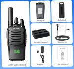 6 Pack Walkie Talkies Retevis H-777H FRS Radios USB-C VOX Charger Work SEALED