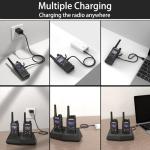 KETELESE T3G IP67 Waterproof Walkie Talkies for Adults, Heavy Duty 2 Way Radios with Earpiece, Three Charging Options, GMRS Radio, USB, NOAA, VOX(2 Pack), Black/Grey
