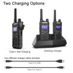KETELESE T3G IP67 Waterproof Walkie Talkies for Adults, Heavy Duty 2 Way Radios with Earpiece, Three Charging Options, GMRS Radio, USB, NOAA, VOX(2 Pack), Black/Grey