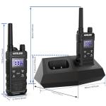 KETELESE T3G IP67 Waterproof Walkie Talkies for Adults, Heavy Duty 2 Way Radios with Earpiece, Three Charging Options, GMRS Radio, USB, NOAA, VOX(2 Pack), Black/Grey