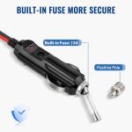 Anina DC 12V Car Charger for CB Mobile Radio Connector Replacement Power Cable with 15A Fuse for YAESU FT-7800R FT-7900R FT-8900R FT-2600 Kenwood TM-741 TM-G707 TM271 TM281 BTECH ICOM ALINCO ANYTONE
