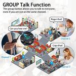 Samcom GMRS Walkie Talkies Long Range, Type-C Rechargeable Two Way Radio with earpiece for Adults, 2-Way Radios Handheld Two-Way Radios with USB Base Charger for Camping (4 Pack, Black)