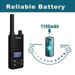 Samcom GMRS Walkie Talkies Long Range, Type-C Rechargeable Two Way Radio with earpiece for Adults, 2-Way Radios Handheld Two-Way Radios with USB Base Charger for Camping (4 Pack, Black)