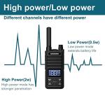 Samcom GMRS Walkie Talkies Long Range, Type-C Rechargeable Two Way Radio with earpiece for Adults, 2-Way Radios Handheld Two-Way Radios with USB Base Charger for Camping (4 Pack, Black)