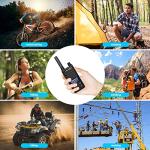 Samcom GMRS Walkie Talkies Long Range, Type-C Rechargeable Two Way Radio with earpiece for Adults, 2-Way Radios Handheld Two-Way Radios with USB Base Charger for Camping (4 Pack, Black)