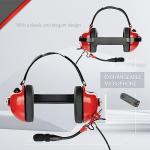 Arrowmax AHDH0032-RD-M1 Noise Cancelling Headset Compatible with Motorola CP200D CP100D R2 DEP450 BPR40D CP200 CP185 BPR40 Yaesu FT-65 FT-25 FT-4X/V XiR P3688