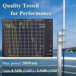 YNIBST 144/430MHz 2m/70cm Dual-Band Base Station Antenna, 200W 5.5/8.5dBi High Gain Fiberglass Antenna,for AnyTone BTECH Icom Motorola Mobile Transceiver Repeater