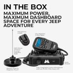Midland® MXT575J Jeep® MicroMobile GMRS Two Way Radio with NOAA Weather Scan and Alert - for Farms, Ranches, Overlanding - Repeater Capable, Integrated Control Mic,- External Magnetic Mount