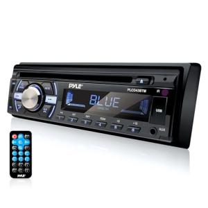 Pyle Boat Bluetooth Marine Stereo Receiver - Marine Head Unit Din Single Stereo Speaker Receiver - Wireless Music Streaming, Hands-Free Calling, CD Player/MP3/USB/AUX/ AM FM Radio -PLCD43BTM (Black)