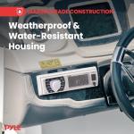 Pyle Marine Radio Receiver Speaker Set 12v Single Din Style Bluetooth Compatible Waterproof Digital Boat In Dash Console System with Mic 4 Speakers, Remote Control, Wiring Harness PLMRKT38W (White)