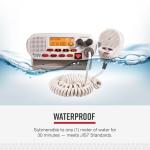 Cobra MR F45-D Fixed Mount VHF Marine Radio – 25 Watt VHF, Submersible, LCD Display, Noise Cancelling Microphone, NOAA Weather Channels, Signal Strength Meter, Scan Channels, White