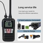 Retevis RM01 Handheld Marine Radio, Floating IP67 Waterproof, Portable Marine Two-Way Radios, NOAA Weather, International Channels, Vibration Drainage, Boat Maritime Radio for Kayak Fishing(1 Pack)