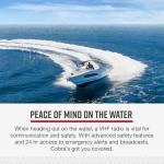 Cobra MR F45-D Fixed Mount VHF Marine Radio – 25 Watt VHF, Submersible, LCD Display, Noise Cancelling Microphone, NOAA Weather Channels, Signal Strength Meter, Scan Channels, White