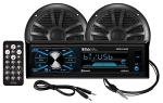 BOSS Audio Systems MCBK634B.6 Marine Boat Stereo & 6.5 Inch Speakers - Bluetooth, No CD DVD Player, Radio Receiver Head Unit, Dipole Antenna