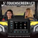 BOSS Audio Systems MGV550B Marine Gauge Receiver - Weatherproof, 5 Inch Touchscreen, Built-in Amplifier, Bluetooth, Digital Media MP3 Player, No CD Player, USB Port, AM/FM Radio