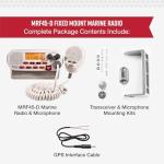 Cobra MR F45-D Fixed Mount VHF Marine Radio – 25 Watt VHF, Submersible, LCD Display, Noise Cancelling Microphone, NOAA Weather Channels, Signal Strength Meter, Scan Channels, White