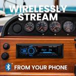 BOSS Audio Systems MR1308UABK Marine Boat Stereo – Single Din, Bluetooth, No CD DVD Player, AM/FM Radio Receiver, Aux-in, USB