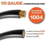 1/0 Gauge Wire(20ft Each - Red/Black) Copper Clad Aluminum CCA - Primary Automotive Wire,Car Amplifier Power & Ground Cable with 10-in Cable Cutter for Car Stereo,Solar, Auto, RV Trailer & Marine