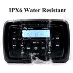 GUZARE Boats Marine Radio Bluetooth and Speakers Audio System Package - Waterproof Marine Stereo Receiver+ 1 Pari 4 inches Black Speakers + Antenna for Boats ATV UTV Motorcycle 306.301B.056B