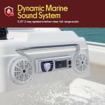 Pyle Marine Receiver & Speaker Kit - In-Dash LCD Digital Stereo Built-in Bluetooth & Microphone w/ AM FM Radio System 5.25’’ Waterproof Speakers (2) MP3/USB/SD Readers & Remote Control - PLMRKT36WT