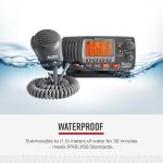 Cobra MR F77B GPS Fixed Mount VHF Marine Radio – 25 Watt VHF, Built-In GPS Receiver, Submersible, LCD Display, Noise Cancelling Mic, NOAA Weather, Signal Strength Meter, Scan Channels, Black/Grey