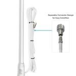 FMUSER VM100 VHF Marine Radio Antenna,44 Inch Waterproof Fiberglass Boat Antenna with Adjustable Ratchet Fixed Mount and 16 ft RG-58U Cable