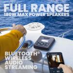 BOSS Audio Systems MCKGB450W.6 6.5 Inch Speakers & Marine Boat Gauge Stereo - Bluetooth Head Unit, No CD DVD Player, AM/FM Radio Receiver, NOAA Weather Band, IPX6 Weatherproof, USB