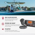Cobra MR F77B GPS Fixed Mount VHF Marine Radio – 25 Watt VHF, Built-In GPS Receiver, Submersible, LCD Display, Noise Cancelling Mic, NOAA Weather, Signal Strength Meter, Scan Channels, Black/Grey