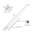 FMUSER VM100 VHF Marine Radio Antenna,44 Inch Waterproof Fiberglass Boat Antenna with Adjustable Ratchet Fixed Mount and 16 ft RG-58U Cable