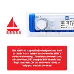 Dual Electronics MXD140 Marine Radio | AM/FM Stereo Receiver | 8-Character LCD | Single DIN | Boat Radio with Built-in Bluetooth | USB Port with 2.1 A Charging | White