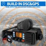 Retevis RM20 Marine VHF Radios Fixed Mount, Marine Band Radio with Built in GPS, DSC, IP67 Waterproof, High Power, NOAA Weather, International Channels, Scan, Ship to Shore Radio for Boats(Black)