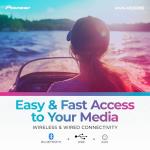 Pioneer MVH-MS512BS Marine Digital Media Receiver – Bluetooth, SiriusXM, USB, FLAC, Conformal Coating, Color Change, White Display for Outdoor, AM/FM Radio, Hi-Volt RCA, iPhone/Android Compatible