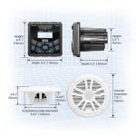 BOSS Audio Systems MCKGB450W.6 6.5 Inch Speakers & Marine Boat Gauge Stereo - Bluetooth Head Unit, No CD DVD Player, AM/FM Radio Receiver, NOAA Weather Band, IPX6 Weatherproof, USB