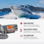 Cobra MR F77B GPS Fixed Mount VHF Marine Radio – 25 Watt VHF, Built-In GPS Receiver, Submersible, LCD Display, Noise Cancelling Mic, NOAA Weather, Signal Strength Meter, Scan Channels, Black/Grey