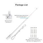 FMUSER VM100 VHF Marine Radio Antenna,44 Inch Waterproof Fiberglass Boat Antenna with Adjustable Ratchet Fixed Mount and 16 ft RG-58U Cable