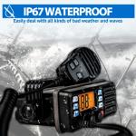 Retevis RM20 Marine VHF Radios Fixed Mount, Marine Band Radio with Built in GPS, DSC, IP67 Waterproof, High Power, NOAA Weather, International Channels, Scan, Ship to Shore Radio for Boats(Black)