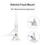 FMUSER VM100 VHF Marine Radio Antenna,44 Inch Waterproof Fiberglass Boat Antenna with Adjustable Ratchet Fixed Mount and 16 ft RG-58U Cable