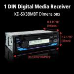 JVC KD-SX38MBT Car Stereo with Bluetooth, 4-Ch Marine Radio Receiver, AM/FM Single Din Radio, Aux-in, USB, Streaming, RGB Illumination, Use as in-Dash ATV, Truck Radio or Boat Stereo