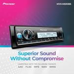 Pioneer MVH-MS512BS Marine Digital Media Receiver – Bluetooth, SiriusXM, USB, FLAC, Conformal Coating, Color Change, White Display for Outdoor, AM/FM Radio, Hi-Volt RCA, iPhone/Android Compatible
