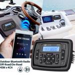 Marine Radio Bluetooth AM FM Waterproof Boat Stereo System Head Unit ATV UTV Car
