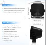 Marine Stereo Bluetooth Audio System Boat Car Waterproof Radio Unit for ATV UTV