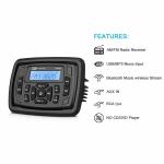 Marine Stereo Bluetooth Audio System ATV UTV Radio+ Waterproof Speaker+ Antenna