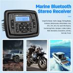 Marine Waterproof Audio Bluetooth Stereo Receiver Boat FM AM Radio for Yacht