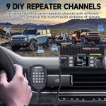 GMRS Mobile Radio,20Watt Long Range 500 Channels Two Way Radio NOAA GMRS Repeater Capable with Programming Cable,Cigar DC Adatper,Noise Reduction for Car Vehicle,Off Road Overlanding Gear