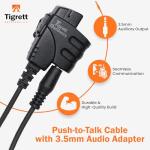 Tigrett Outdoors SMC Push-to-Talk Cable w/ 3.5mm Audio Cable Adapter for Kenwood K1 Radios Including Baofeng UV5R - PTT for Electronic Earmuffs - Hook and Loop Upgrade for Plate Carriers
